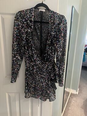 Atico Sequin Wrap Dress 44